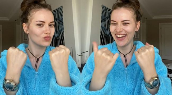 Fahriye Evcen'den Sosyal Medyay? Aya?a Kald?ran Parmak Challenge