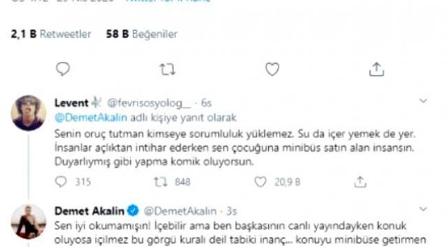 Oru Tweeti Atan Demet Akal?n'a Takipisinden ?ok Yan?t Geldi, ''Duyarl?ym?? Gibi Yapma''