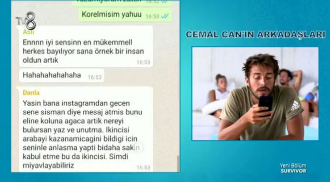 Survivor ?leti?im dlnde Danla Bilic'in Cemal Can'a Yazd??? O Mesaj Ortal??? Aya?a Kald?rd? 